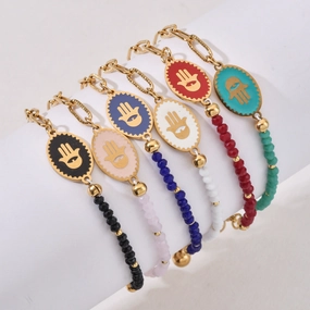 Wholesale Devil Eye Paper Clip Stainless Steel Bracelet