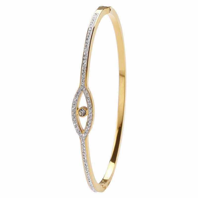 Wholesale Devil Eye Titanium Steel Diamond Bracelet