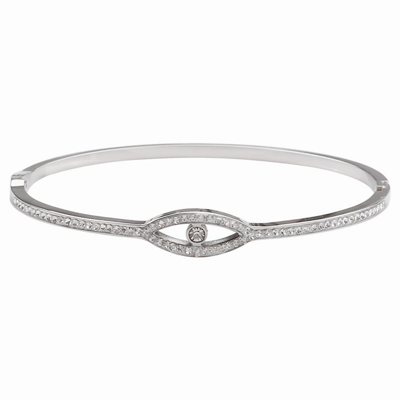 Wholesale Devil Eye Titanium Steel Diamond Bracelet