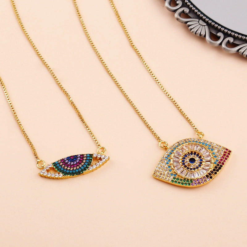 Wholesale Devil Eye Zircon Copper Necklaces