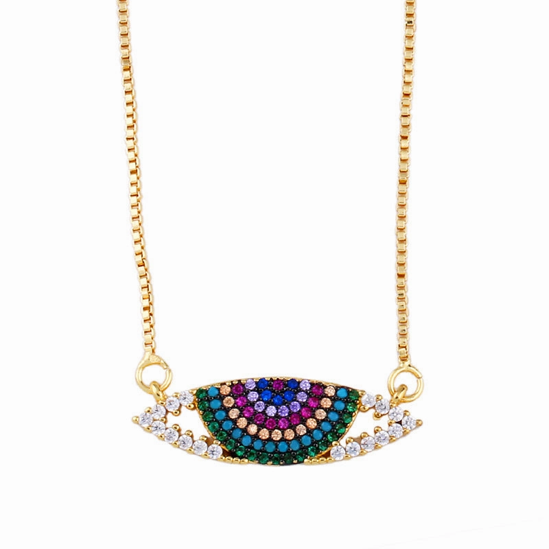 Wholesale Devil Eye Zircon Copper Necklaces