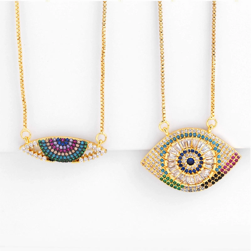 Wholesale Devil Eye Zircon Copper Necklaces
