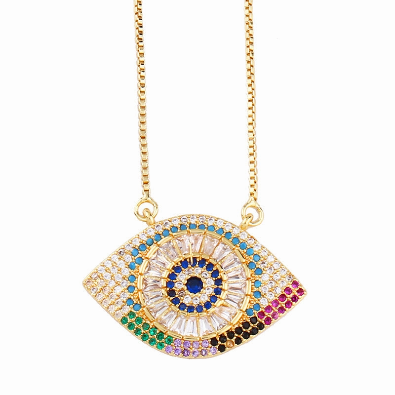 Wholesale Devil Eye Zircon Copper Necklaces