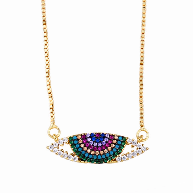 Wholesale Devil Eye Zircon Copper Necklaces