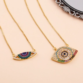 Wholesale Devil Eye Zircon Copper Necklaces