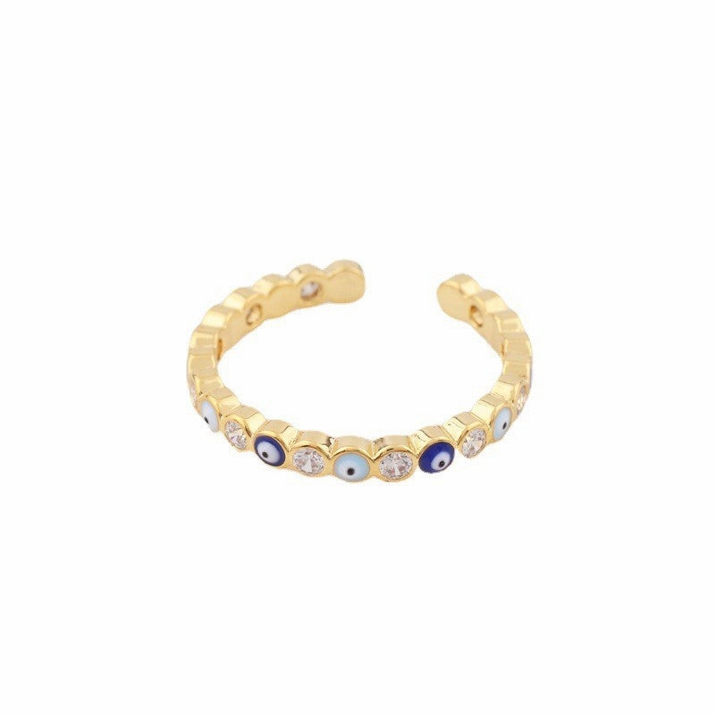 Wholesale Devil Eyes Real Gold Plated Copper Rings
