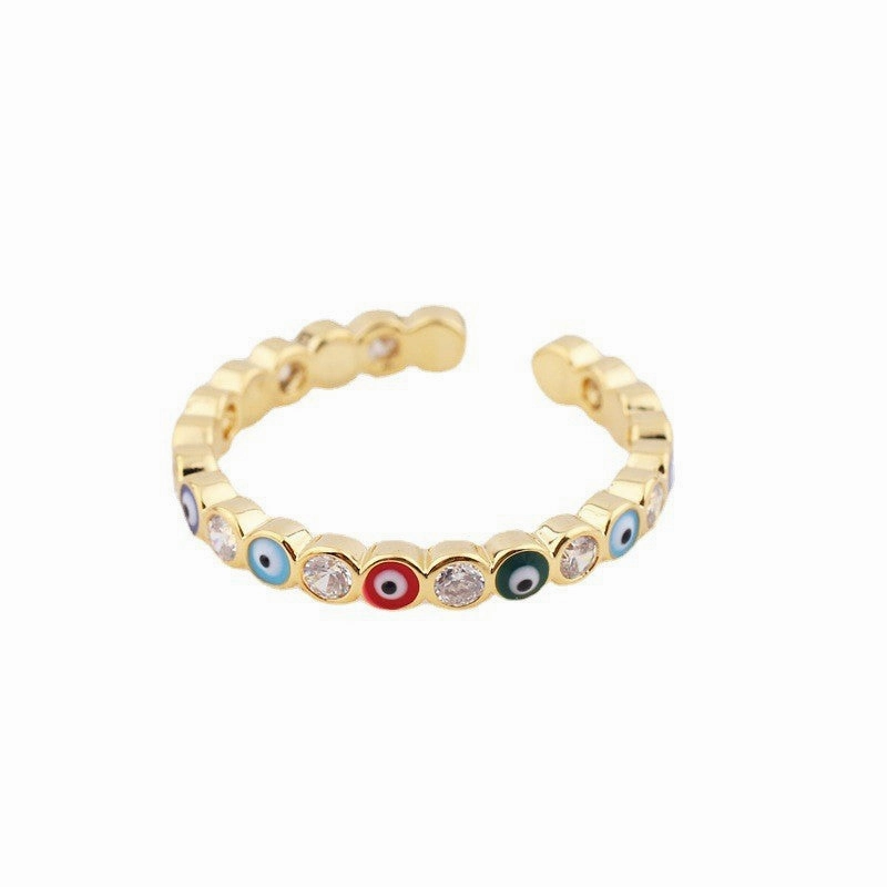 Wholesale Devil Eyes Real Gold Plated Copper Rings