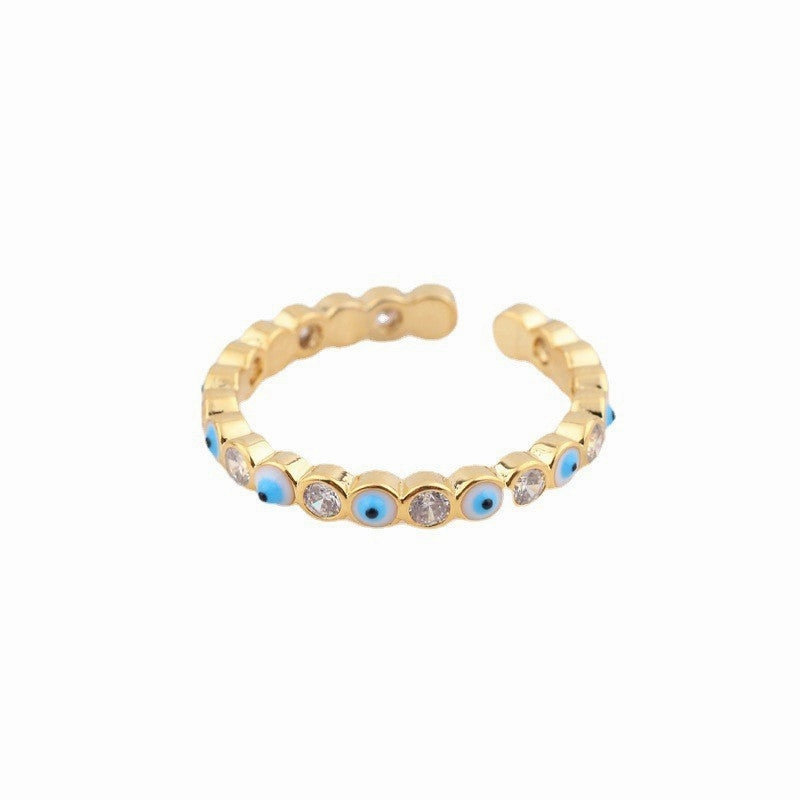 Wholesale Devil Eyes Real Gold Plated Copper Rings