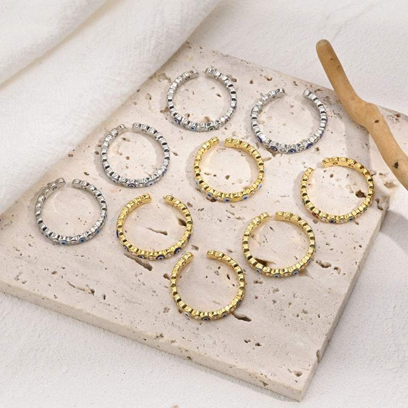Wholesale Devil Eyes Real Gold Plated Copper Rings