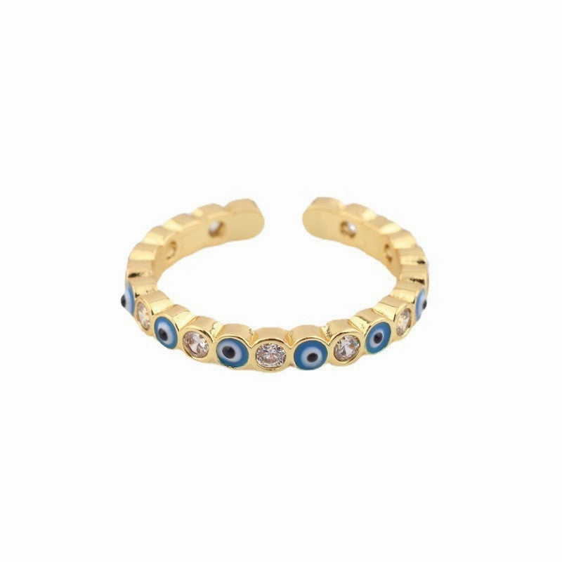 Wholesale Devil Eyes Real Gold Plated Copper Rings