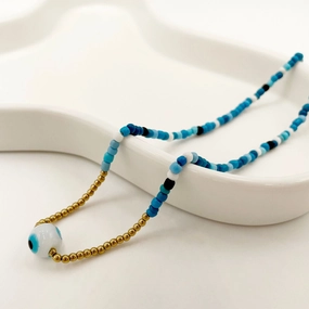 Wholesale Devil's Eye Blue Beads Clavicle Necklaces