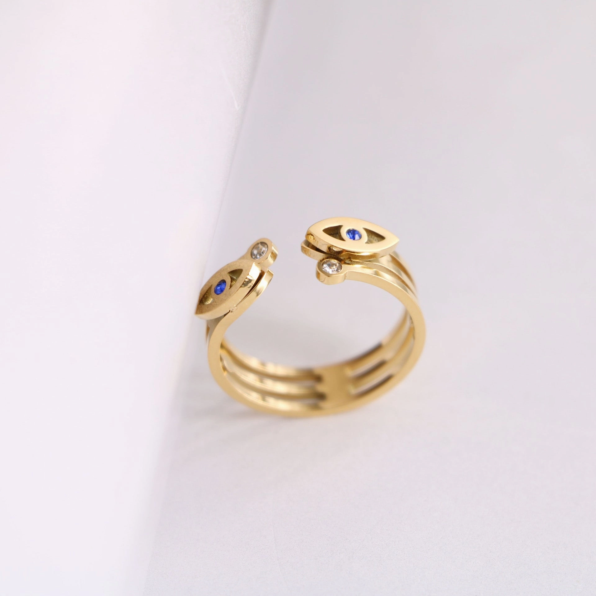 Wholesale Devil's Eye Titanium Steel 18K Gold Plated Ring