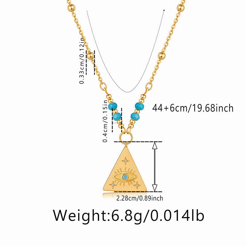 Wholesale Devil's Eye Vintage Copper Plated 18K Real Gold Love Necklace