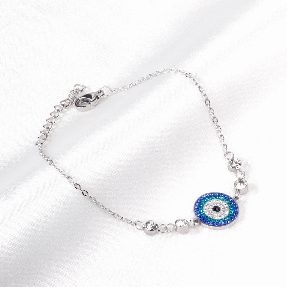 Wholesale Devil's Eye Vintage Stainless Steel Diamond Bracelet
