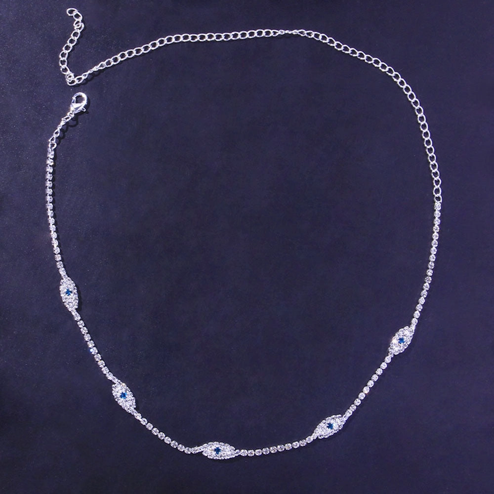Wholesale Devil's Eyes Full Diamond Hip Hop Rhinestone Necklaces