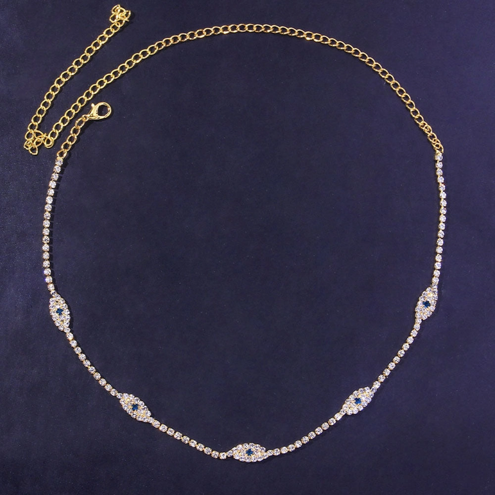 Wholesale Devil's Eyes Full Diamond Hip Hop Rhinestone Necklaces
