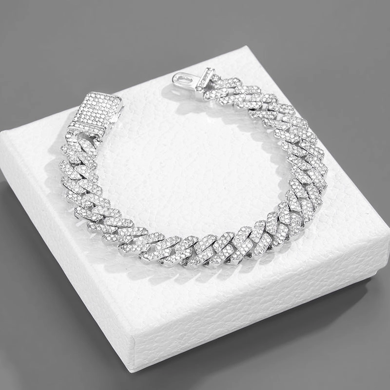 Wholesale Diamond Alloy Cuban Chain Necklace