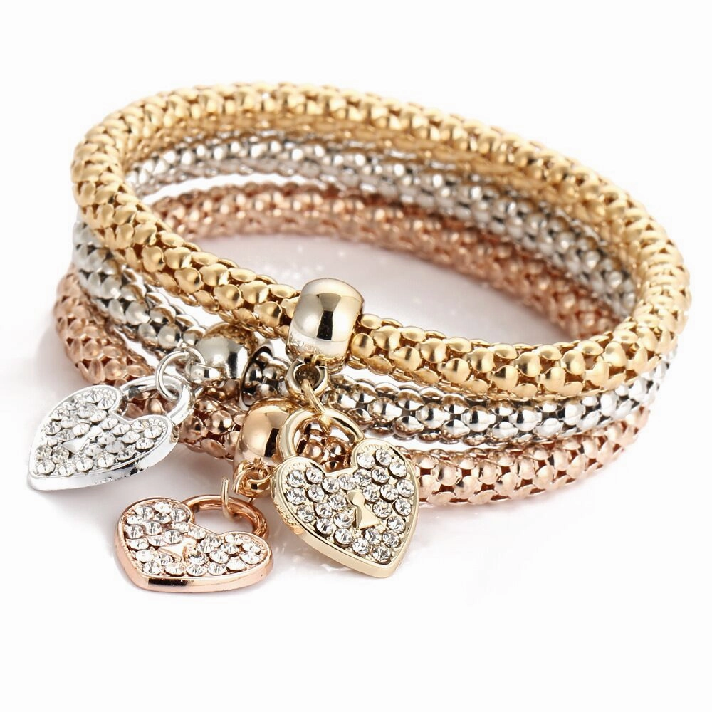 Wholesale Diamond Butterfly Bracelet Alloy Three Color Set