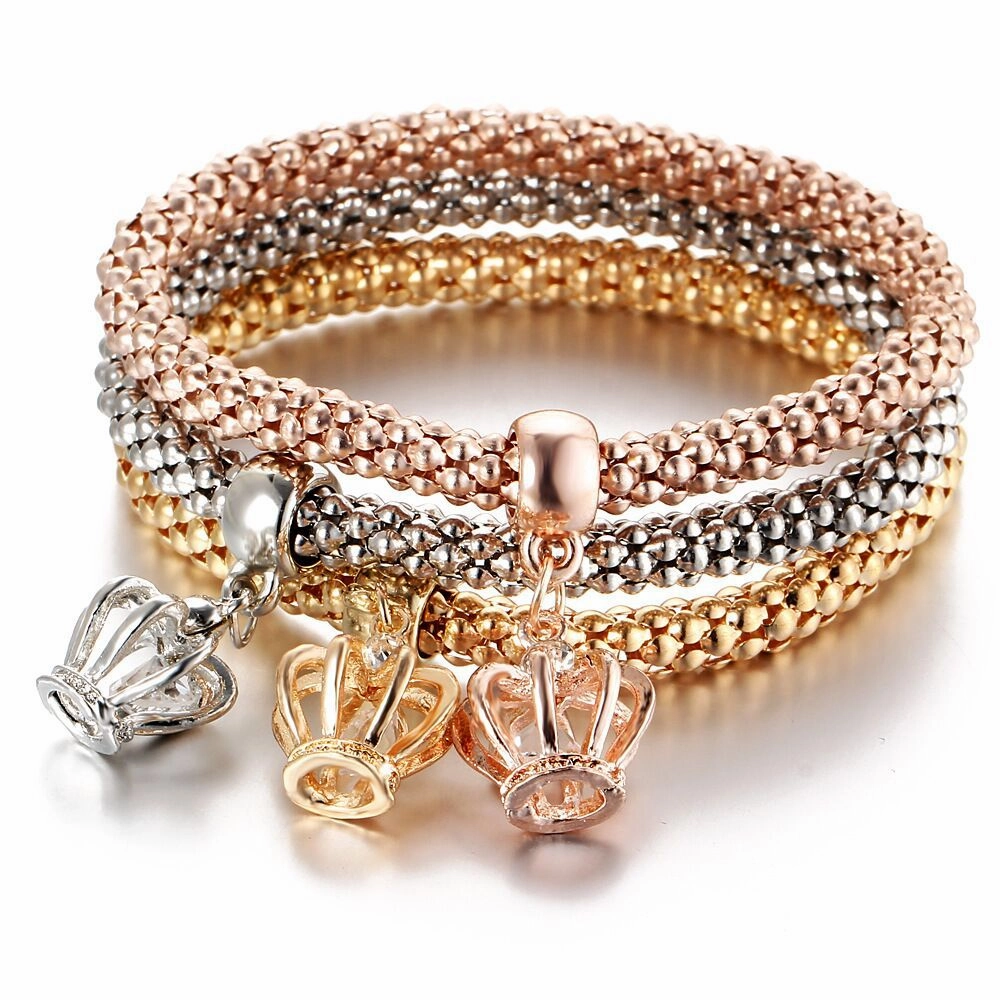 Wholesale Diamond Butterfly Bracelet Alloy Three Color Set