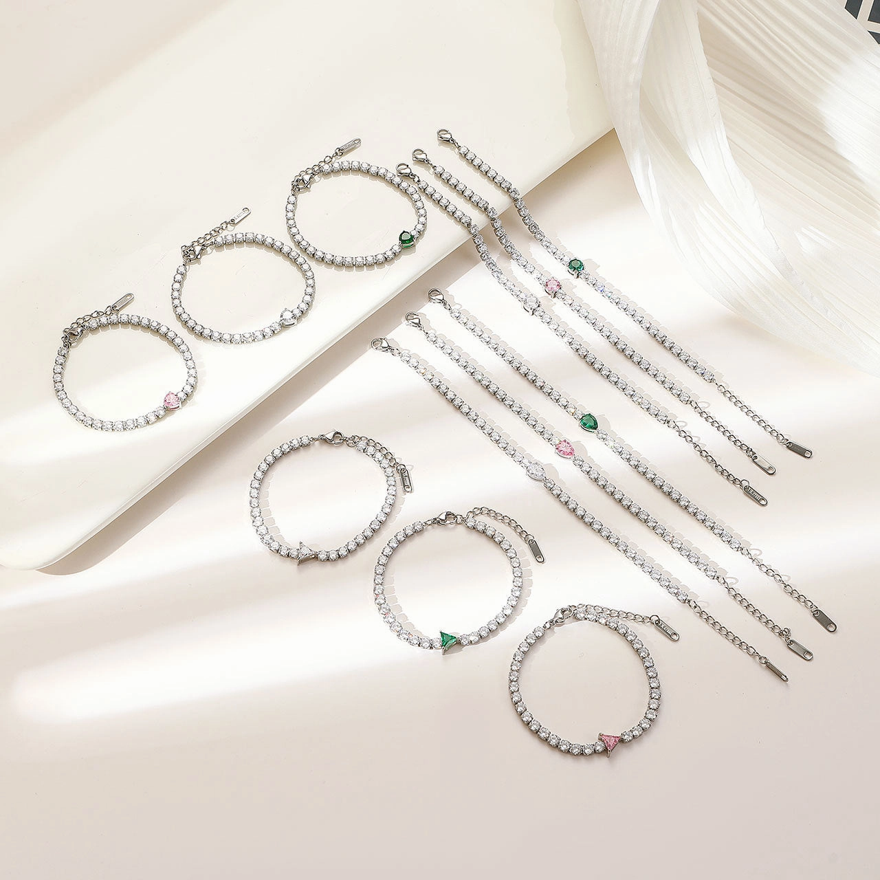 Wholesale Diamond-encrusted Geometric Titanium Steel Bracelet