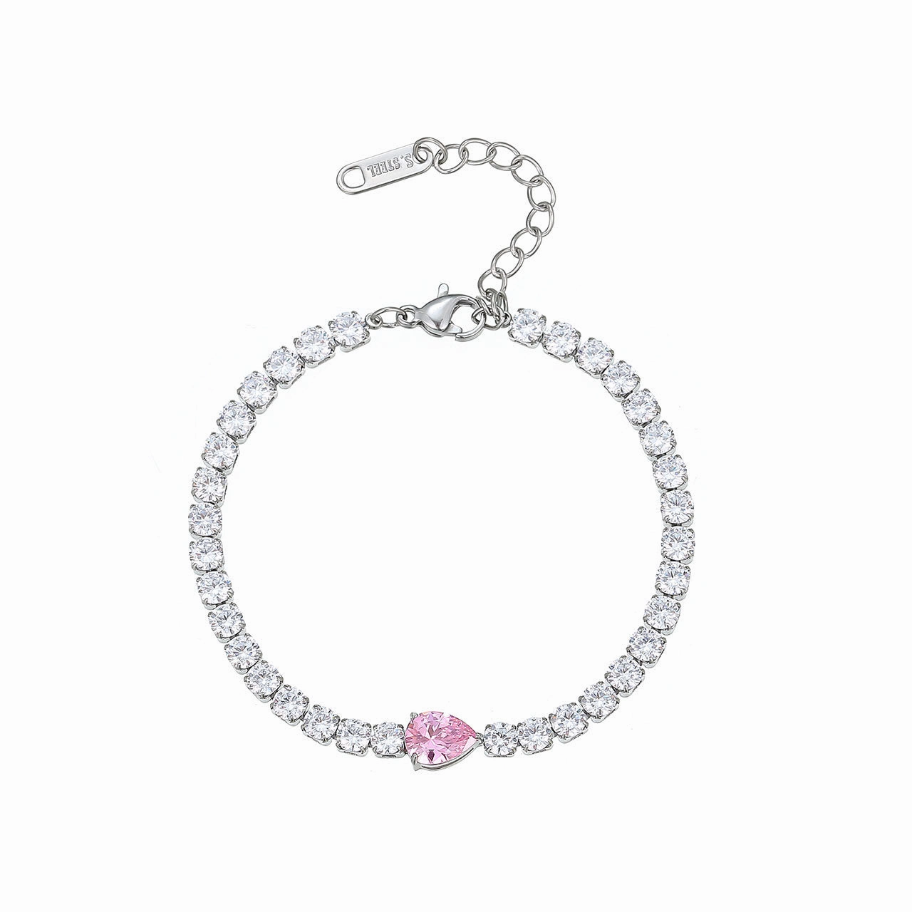 Wholesale Diamond-encrusted Geometric Titanium Steel Bracelet