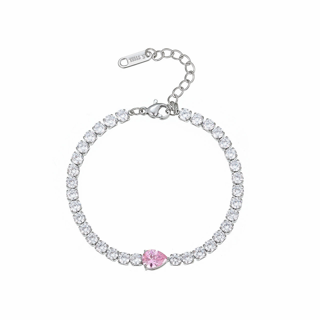 Wholesale Diamond-encrusted Geometric Titanium Steel Bracelet