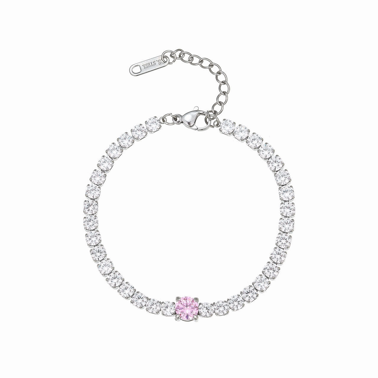 Wholesale Diamond-encrusted Geometric Titanium Steel Bracelet