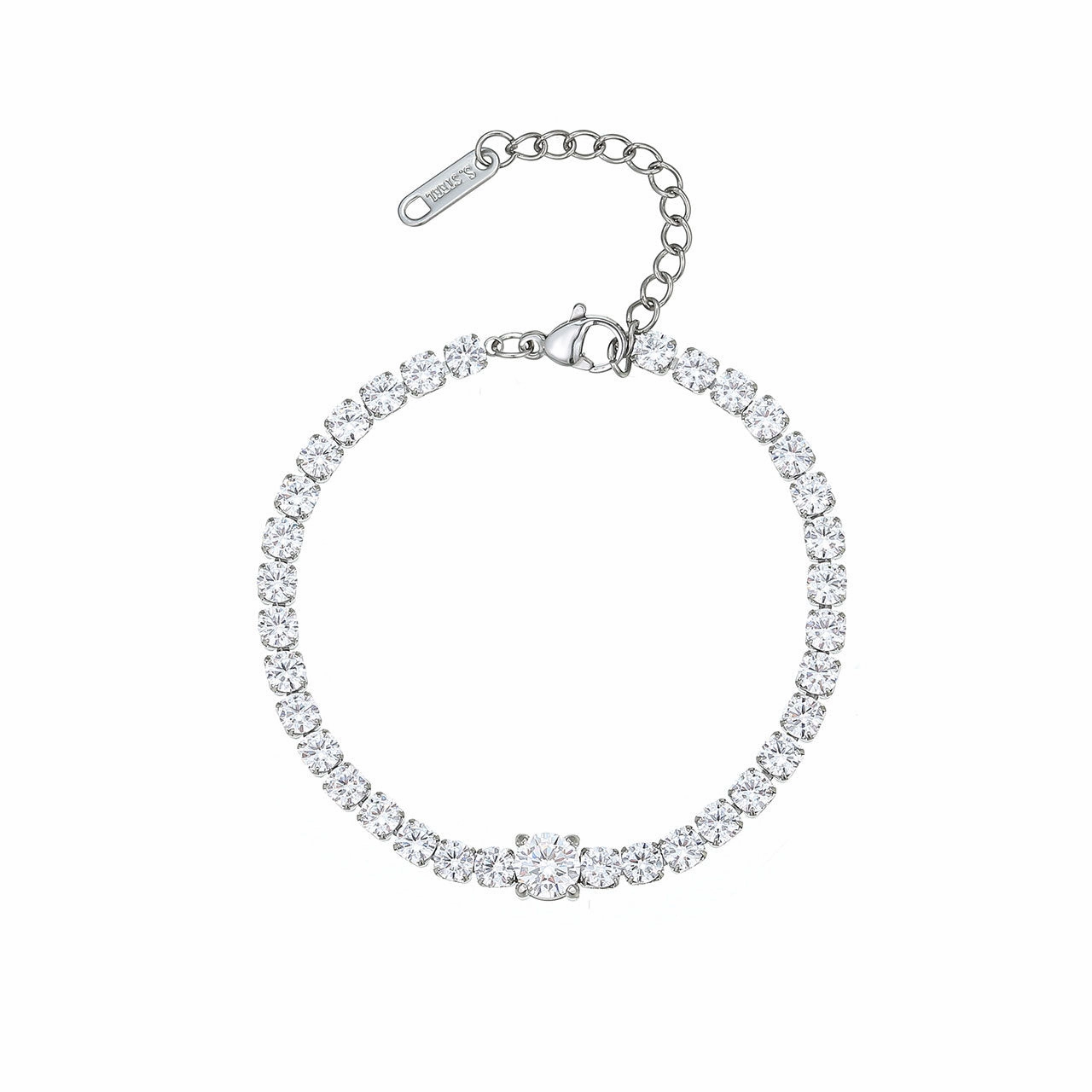 Wholesale Diamond-encrusted Geometric Titanium Steel Bracelet