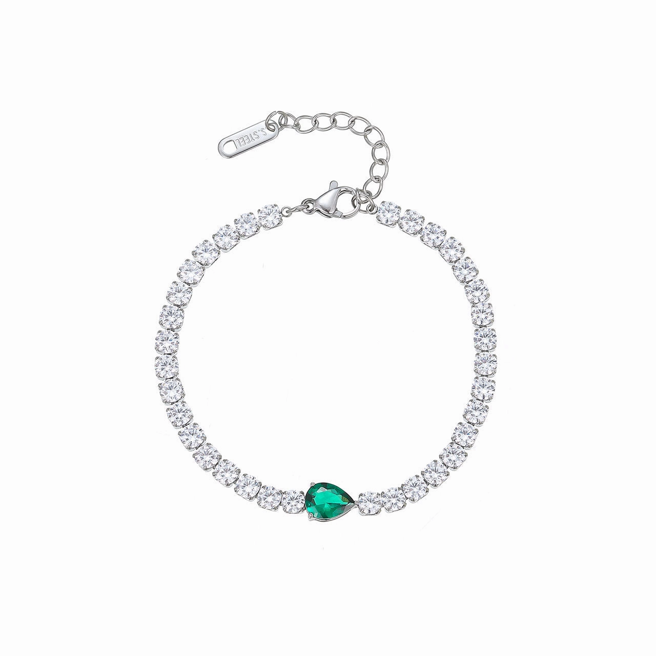 Wholesale Diamond-encrusted Geometric Titanium Steel Bracelet