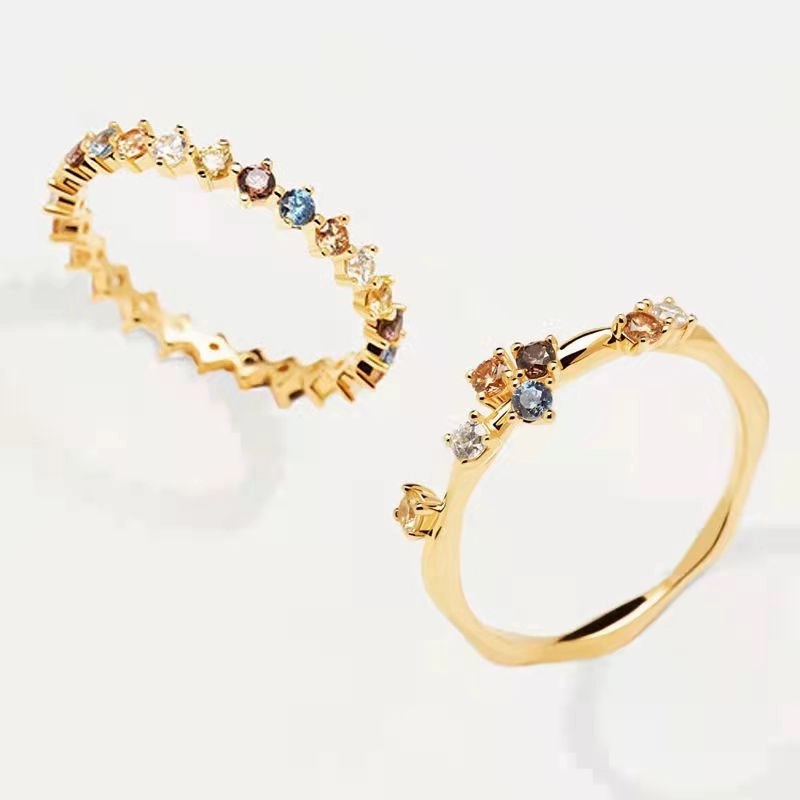 Wholesale Diamond Gypsophila 18K Rings Copper Plated