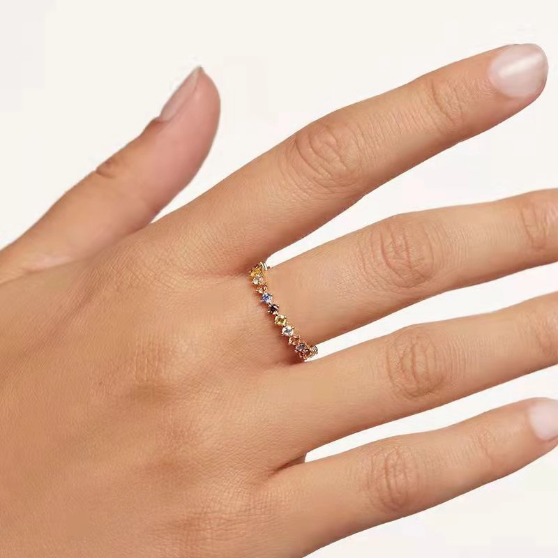 Wholesale Diamond Gypsophila 18K Rings Copper Plated