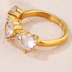 Wholesale Diamond Heart Titanium Steel Rings