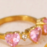 Wholesale Diamond Heart Titanium Steel Rings
