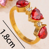 Wholesale Diamond Heart Titanium Steel Rings