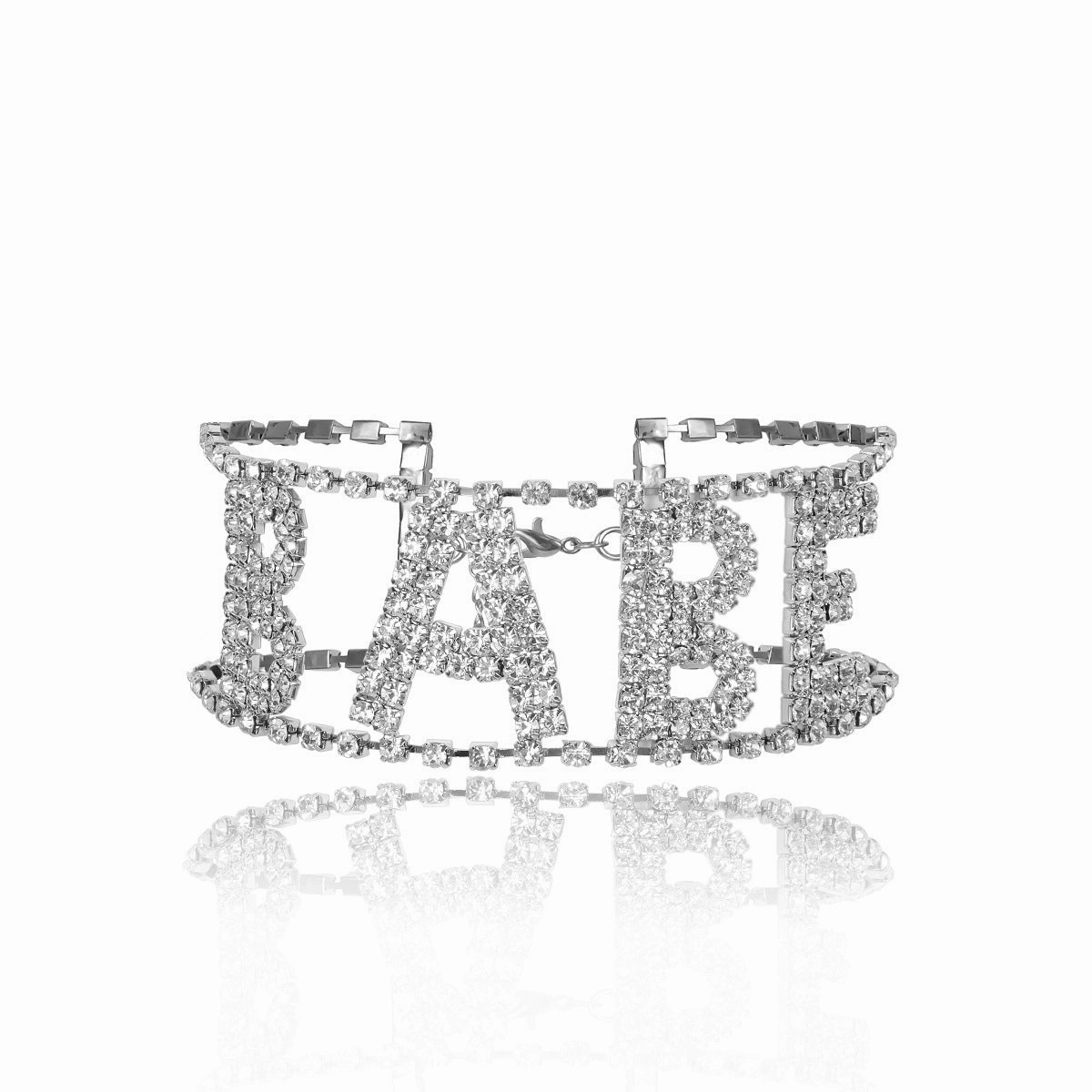Wholesale Diamond Inlaid Alphabet BABE Alloy Necklaces