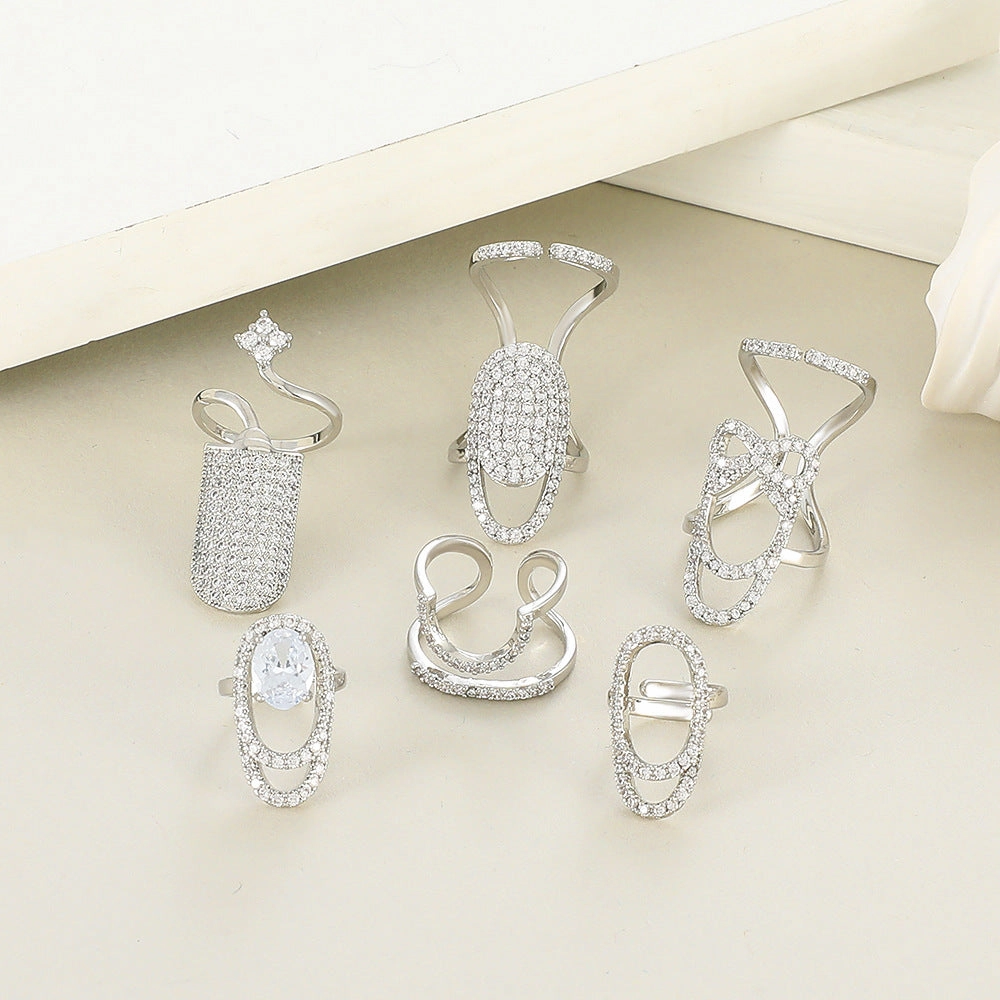 Wholesale Diamond Nail Art Alloy Rings