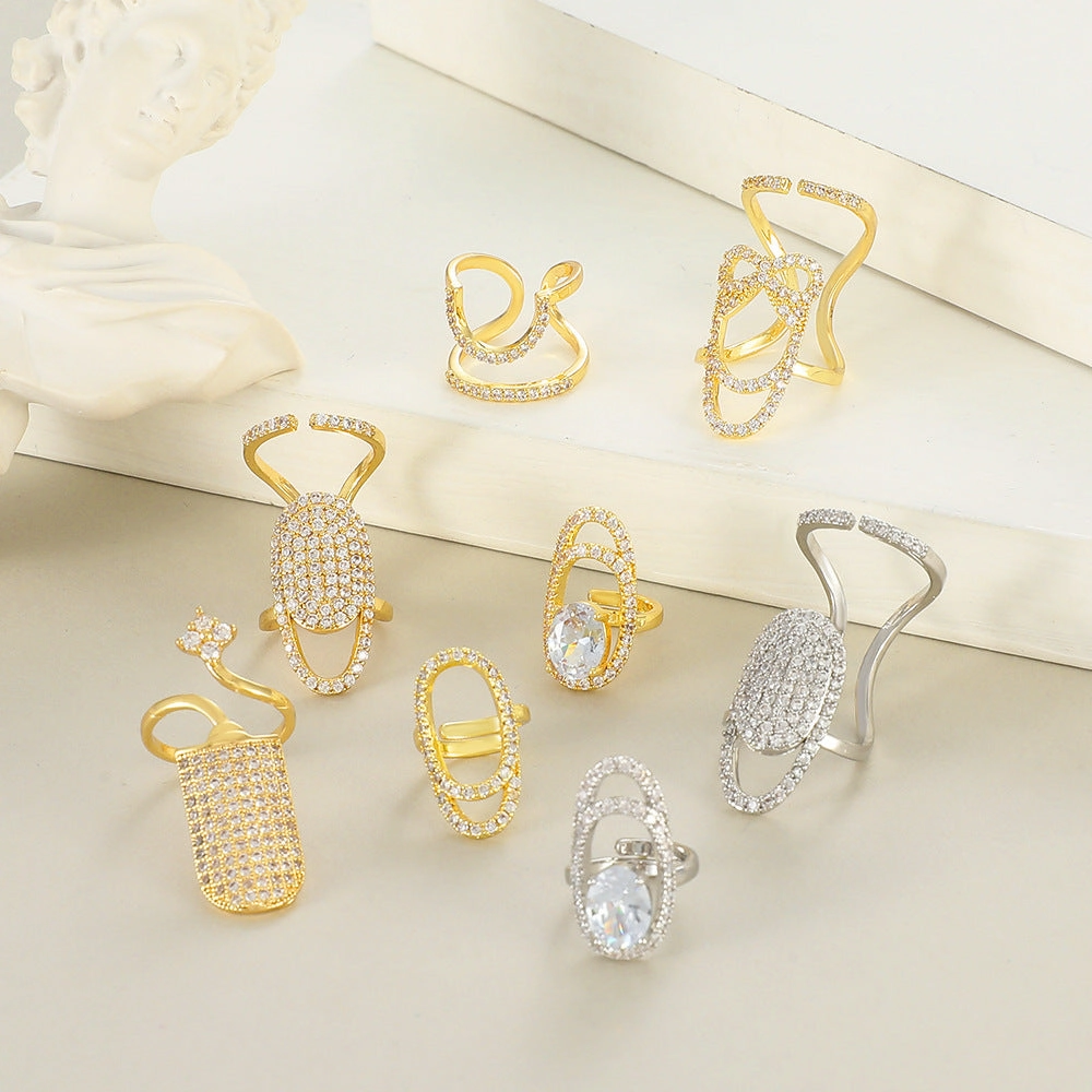Wholesale Diamond Nail Art Alloy Rings
