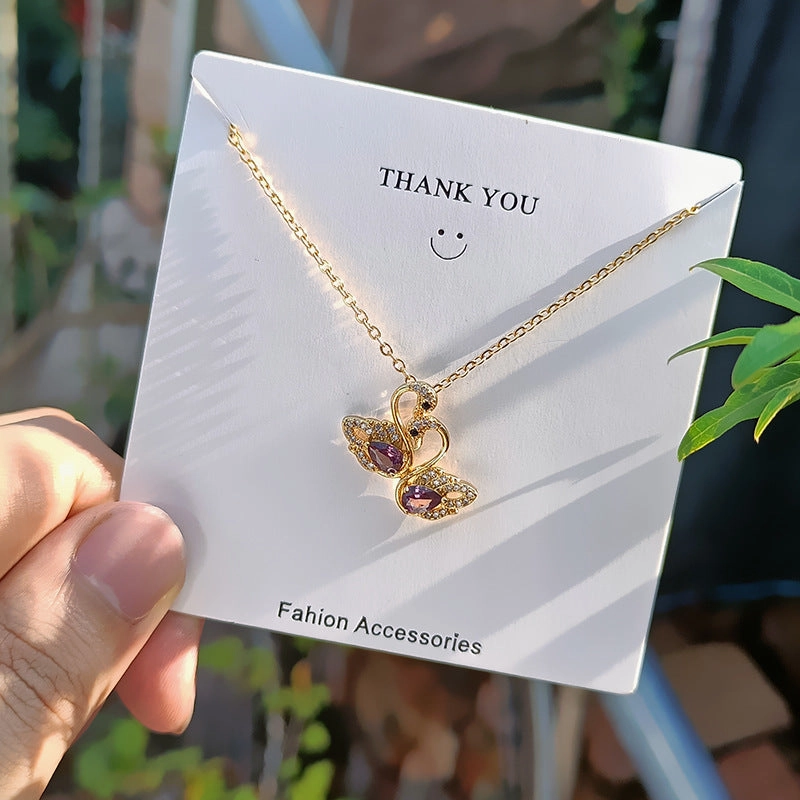 Wholesale Diamond Stud Titanium Steel Necklaces