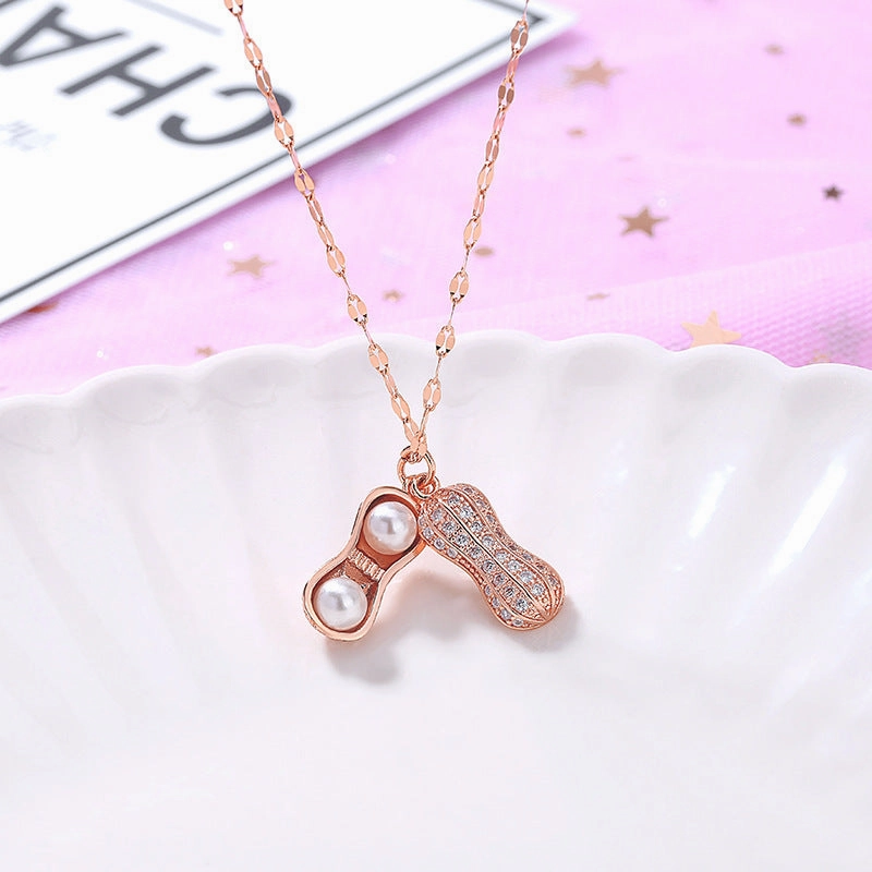 Wholesale Diamond Stud Titanium Steel Necklaces