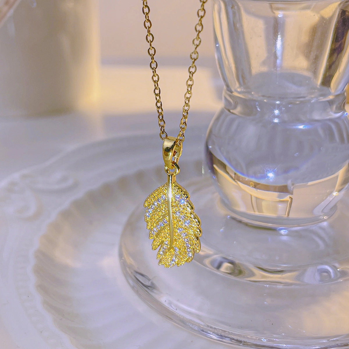 Wholesale Diamond Stud Titanium Steel Necklaces