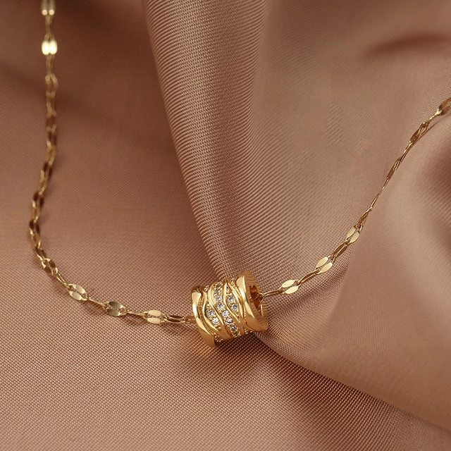 Wholesale Diamond Stud Titanium Steel Necklaces
