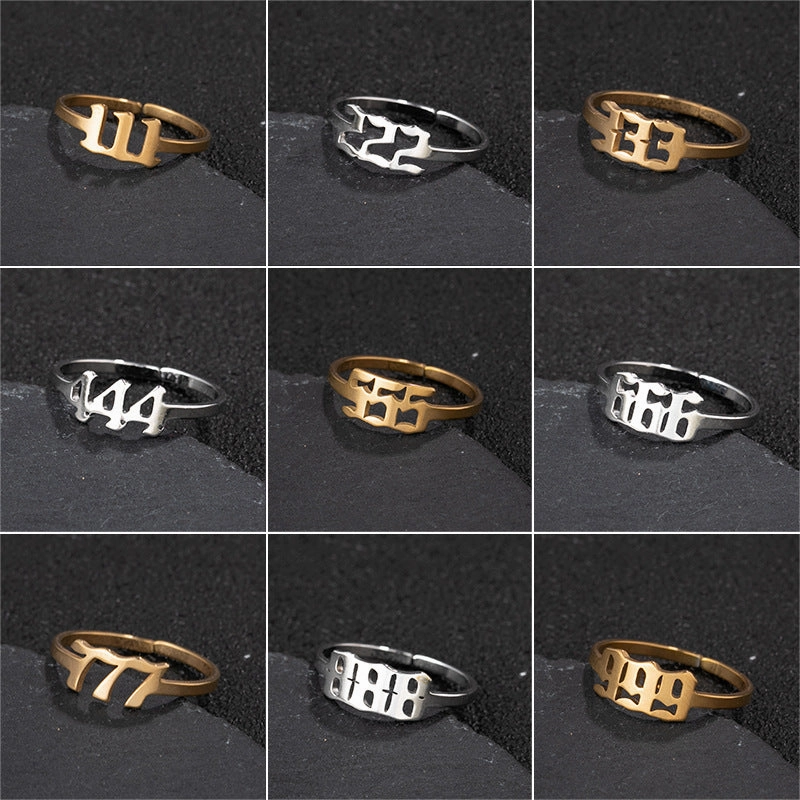 Wholesale Digital Stainless Steel Adjustable Rings