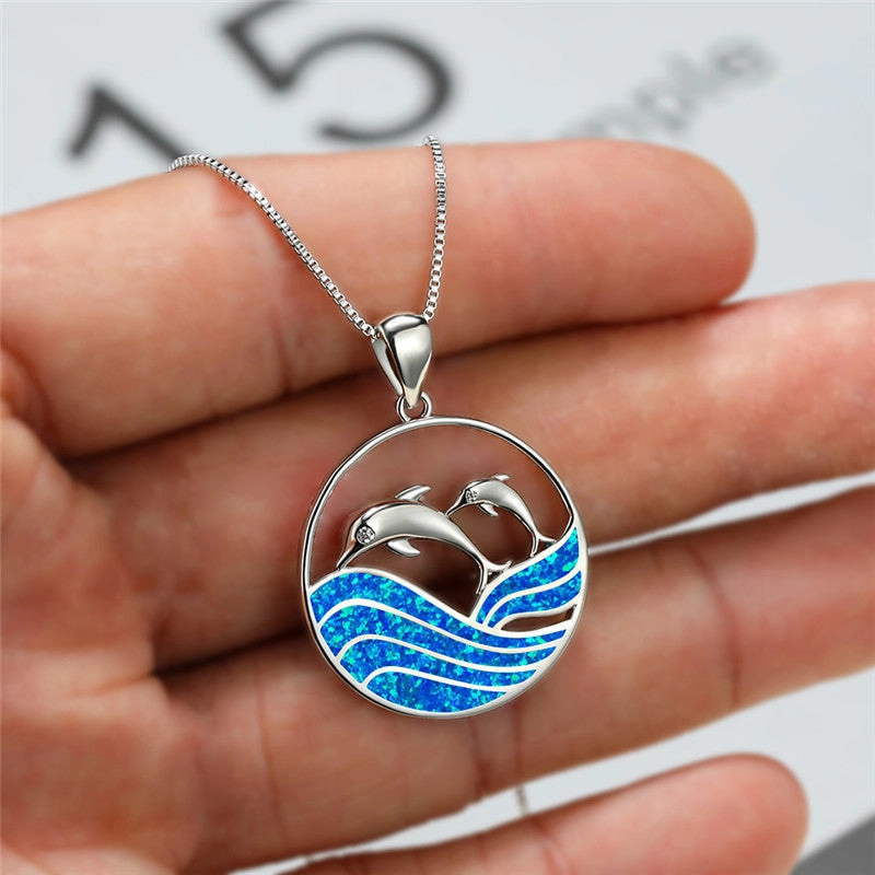 Wholesale Dolphin Pendant Alloy Necklaces