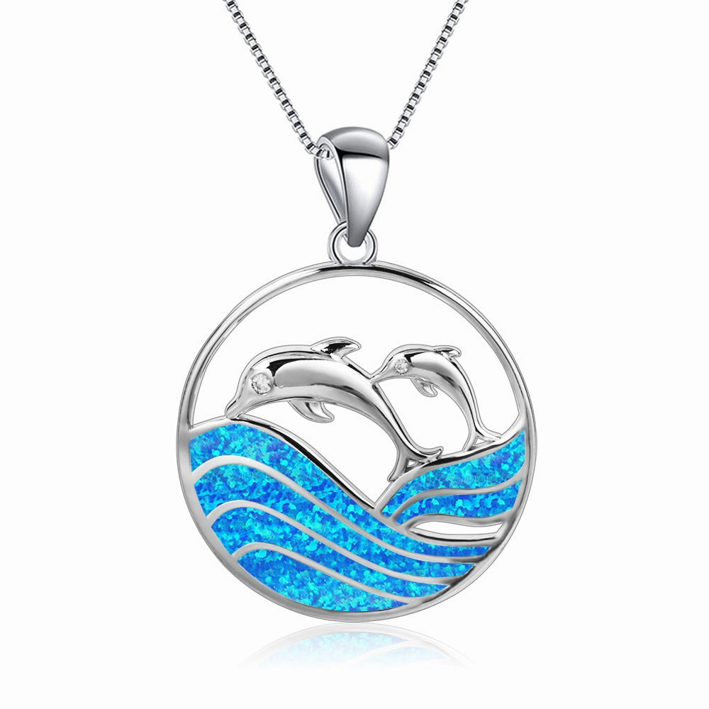 Wholesale Dolphin Pendant Alloy Necklaces