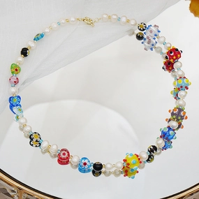 Wholesale Dopamine Candy Cubes Glass Necklaces