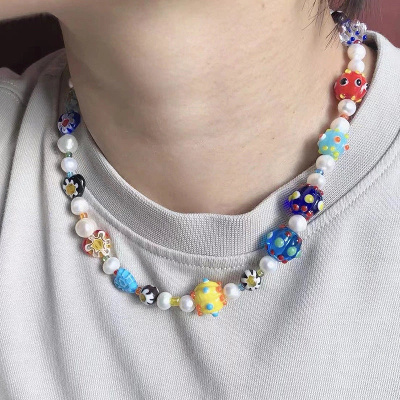 Wholesale Dopamine Candy Cubes Glass Necklaces