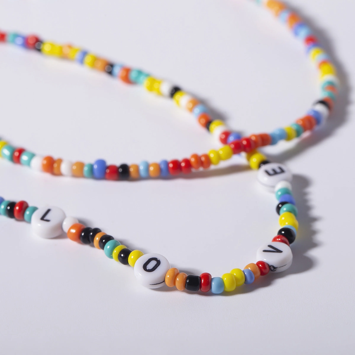 Wholesale Double Beaded Beads Love Necklace