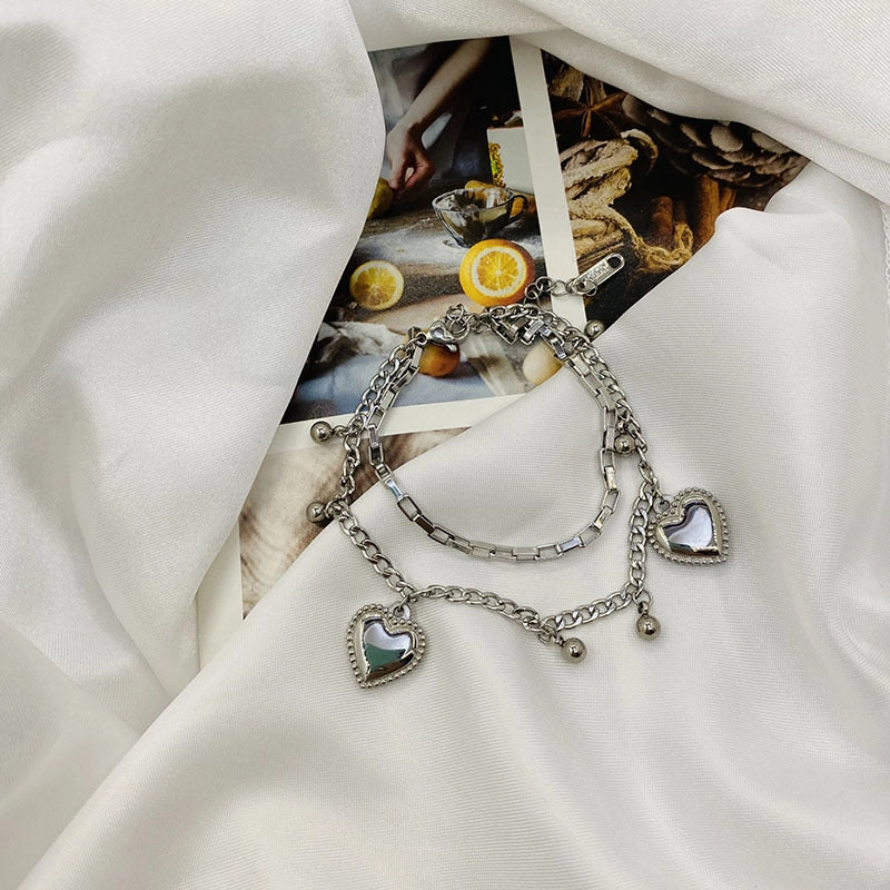 Wholesale Double Layer Heart Vintage Bracelet