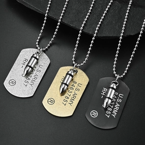 Wholesale Double-layer Pendant Titanium Steel Necklace