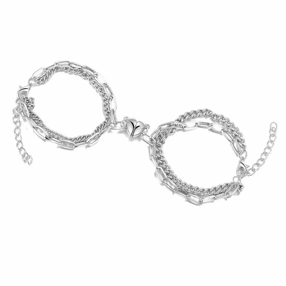 Wholesale Double Layer Stitching Magnetic Love Bracelet